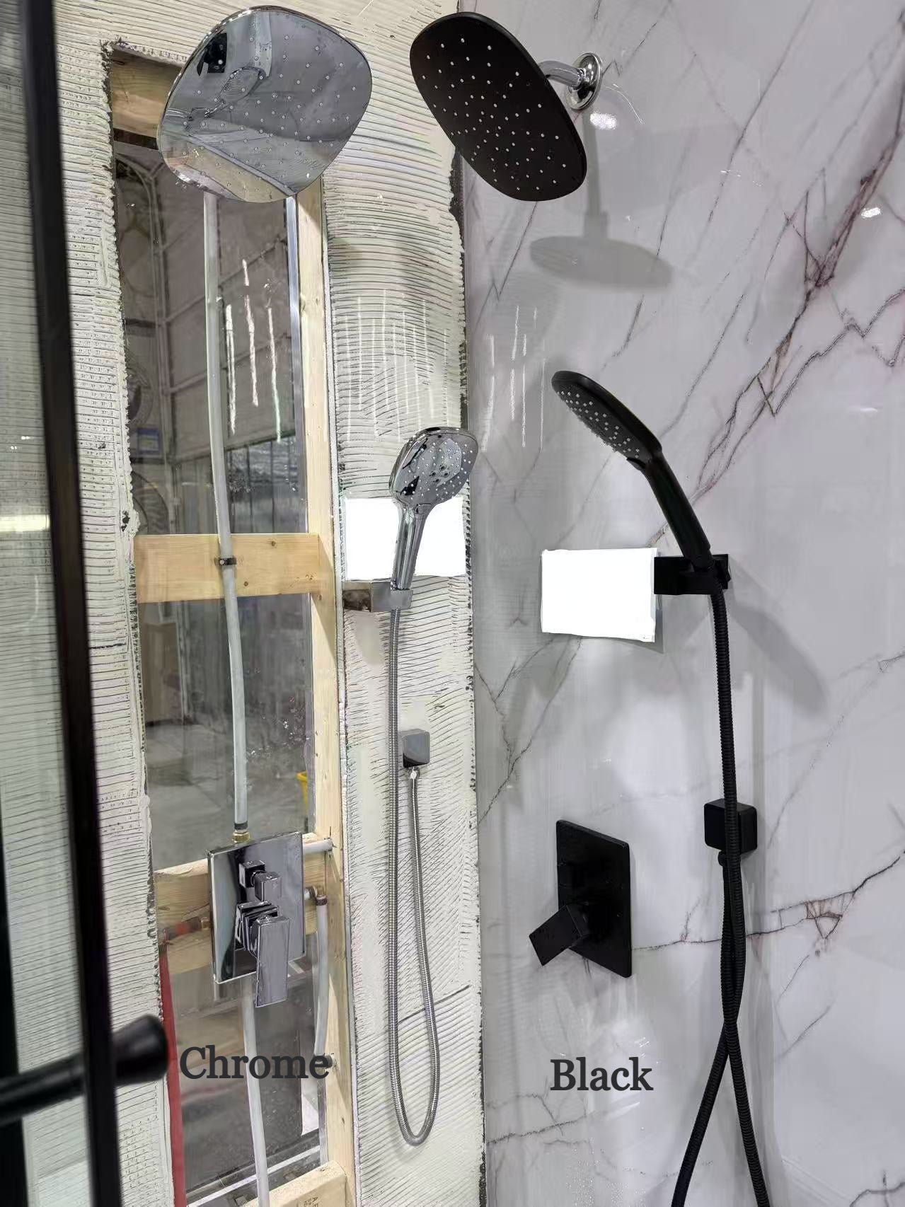 Black Shower Combo Set - With Shut-Off (No PEX Fittings) image 0