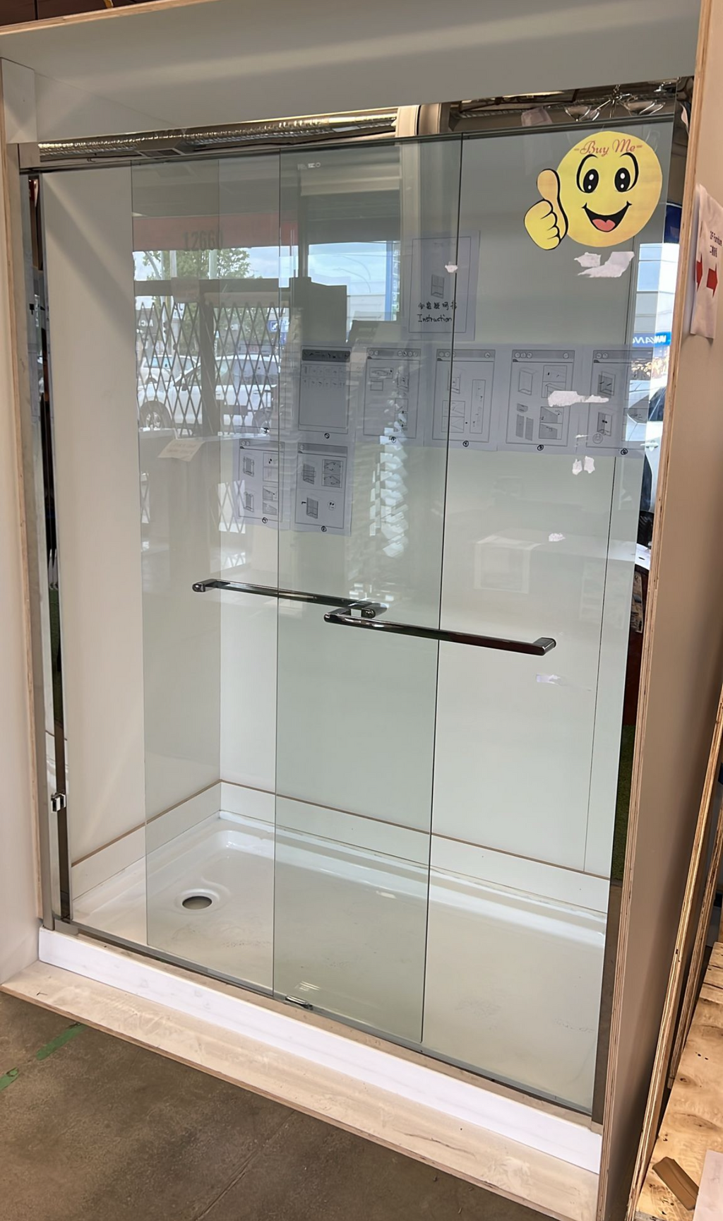 Shower Door 60”x 76” 8mm Framed Chrome image 0