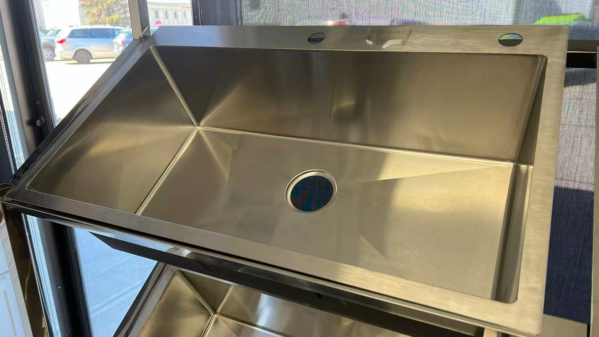 Handmade Topmount Kitchen Sink – Single Bowl | 16 G, 33"x20"x9.5" image 0