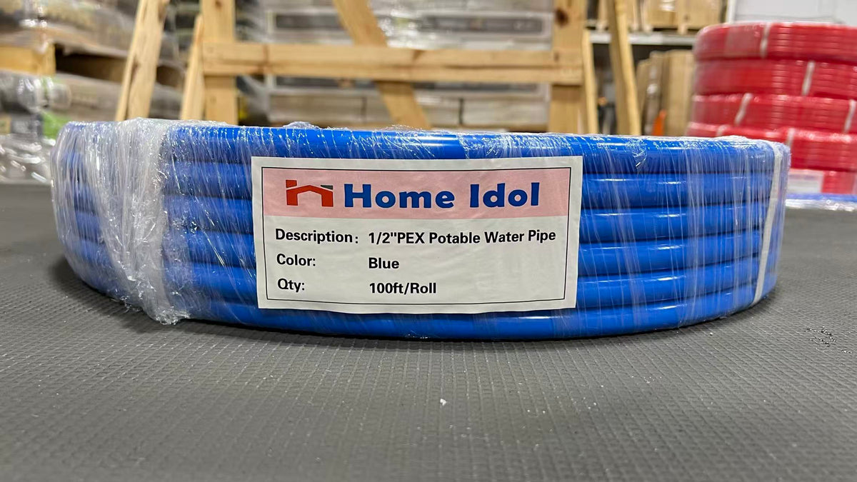 Blue 1/2" Pex Potable Water Tubing Pipe 100 LF/Roll NSF CSA UPC
