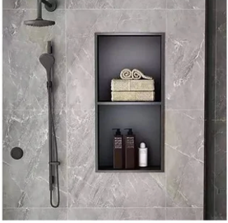 Black Stainless Steel 304 Shower Niche -13.25"x 26.25"x 4" image 1