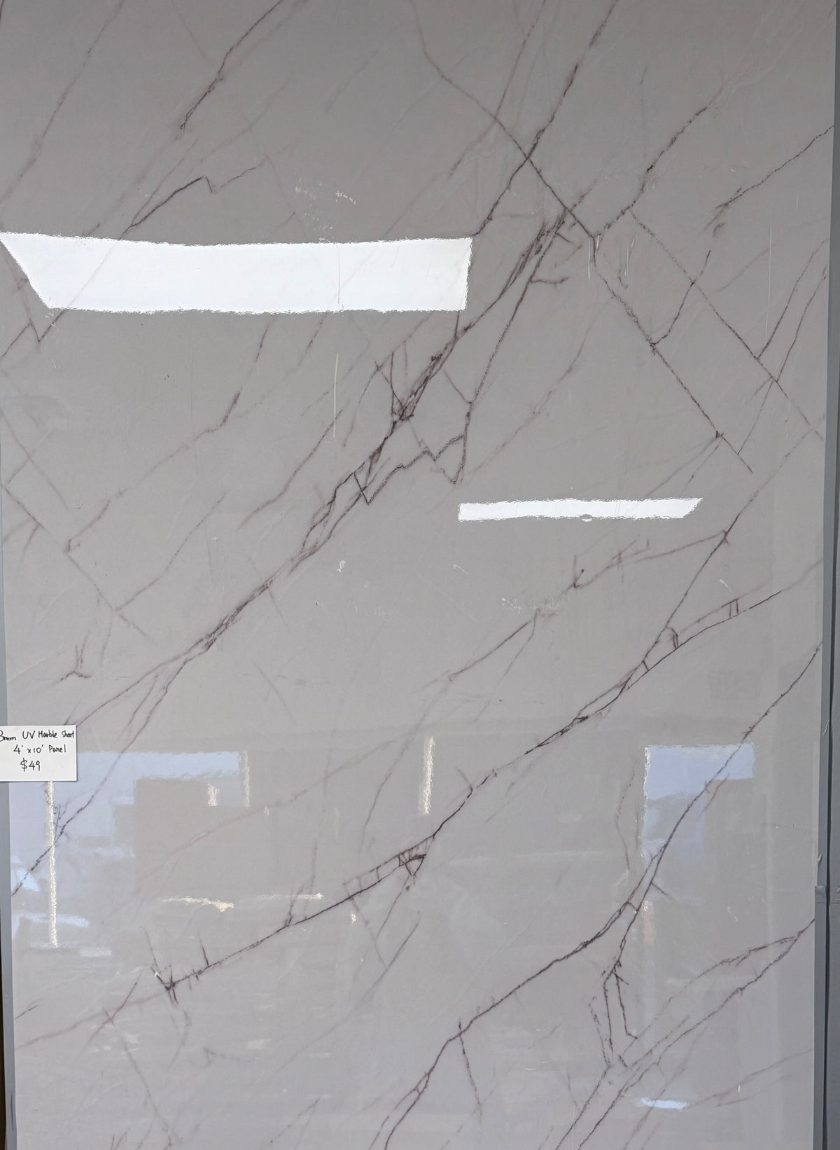 3mm UV Soft White Marble Sheet – DY2014 | 4' x 10' Panel image 0