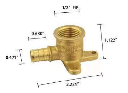 PEX Crimp × Female Drop Ear Elbow – 1/2" | 10pcs/Bag (Model: 62501Q C) image 0
