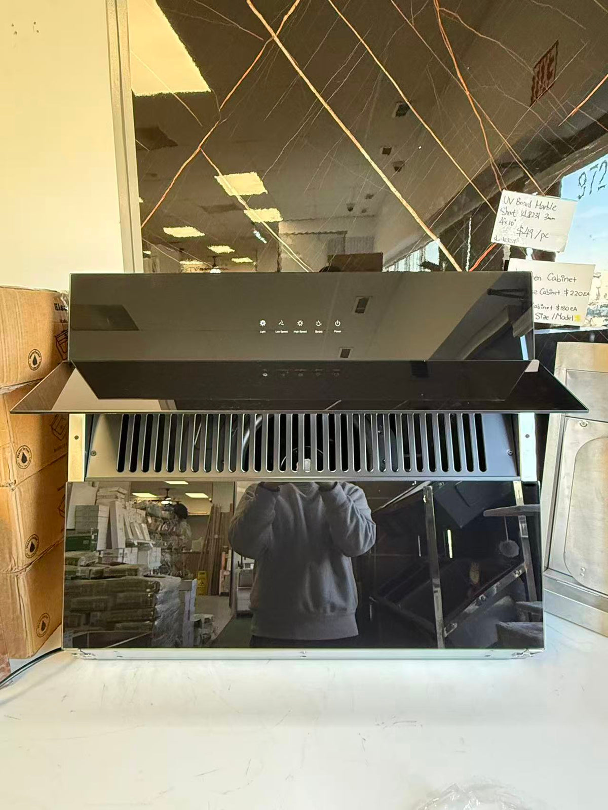 Range Hood – Black, Mount Chimney Hood, 1000CFM image 2