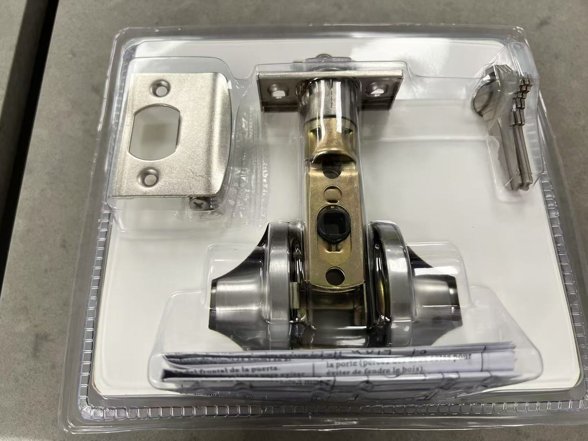 Entrance Lock with Key | Chrome Tubular Leverset - (8016ET-SN) image 2