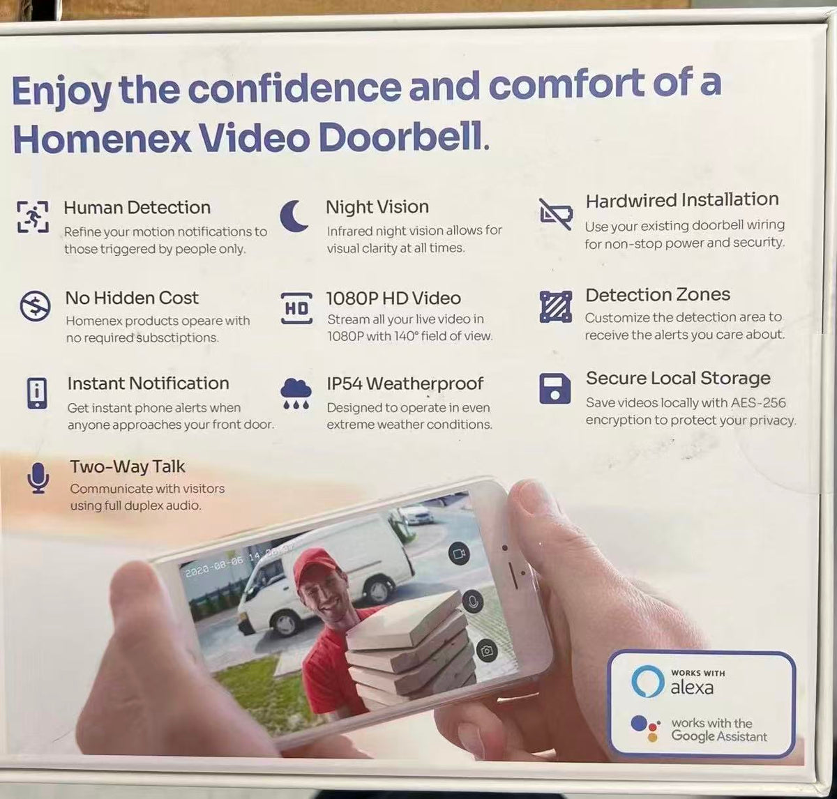 Homenex 1080P HD Video Doorbell – Hardwired