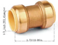 PEX Bite Straight Coupling – 1/2"  (Model: 61301) image 0