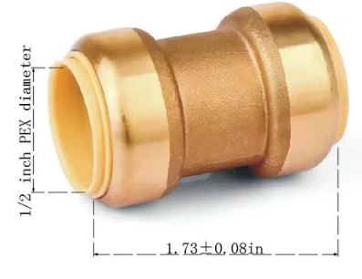 PEX Bite Straight Coupling – 1/2"  (Model: 61301) image 0