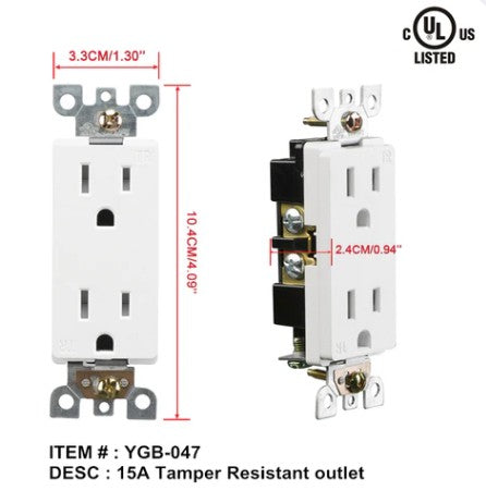 Plug Receptacle – 15AMP TR 15A 120V 60HZ image 0