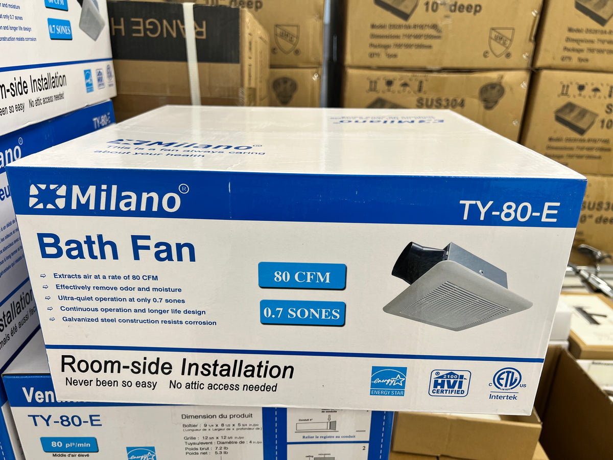 Bathroom Ventilation Fan – 80CFM, 0.7 Sone, 4" Exhaust image 2