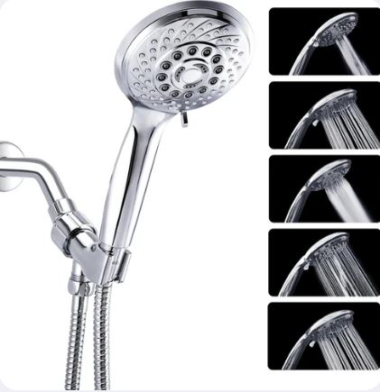 Brush Chrome Shower Hand  - 5 Spray Modes image 0