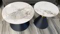White Marble Top Round Coffee Table Set image 0