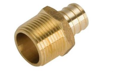 PEX Crimp × MIP Male Adapter – 1/2" Brass | 10pcs/Bag (Model: 62402) image 0