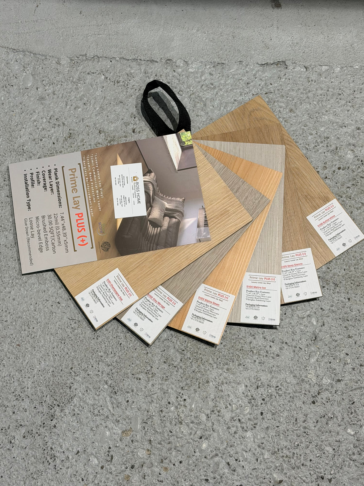 SPC Flooring - PRIME Prime Lay Plus Loose Lay Glue Down Series IN-STORE ORDER ONLY |5 mm, 7.44" x 48.39", 12 Planks/Box, Approx. 30sq.ft/Box, $2.29/sq.ft