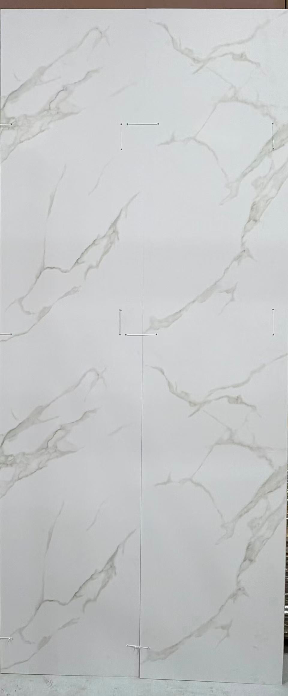 4mm SPC Wall Panel UV Coating – White Carrara, Matte, 2'x110"