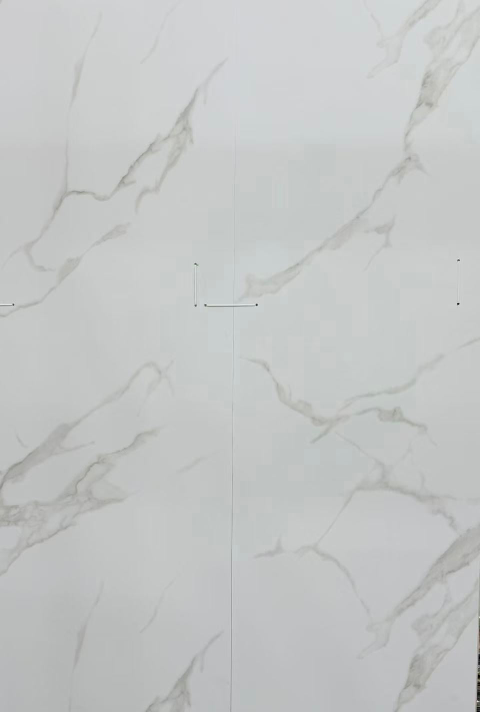 4mm SPC Wall Panel UV Coating – White Carrara, Matte, 2'x110"