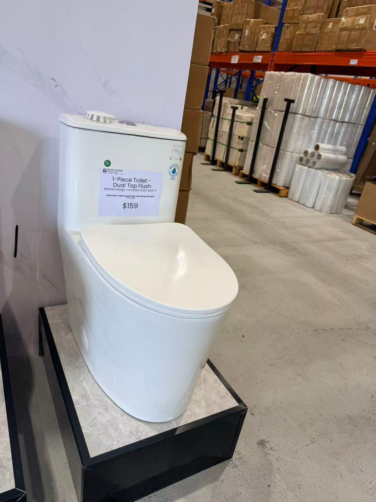 1-Piece Toilet – Dual Top Flush, Tornado Flush, ADA 17"