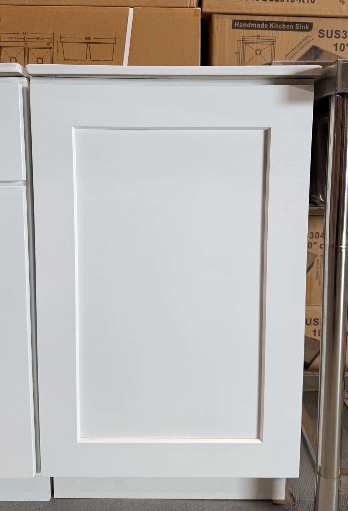 Vanity Combo 20" – White, Solid Wood Door, Ceramic Countertop